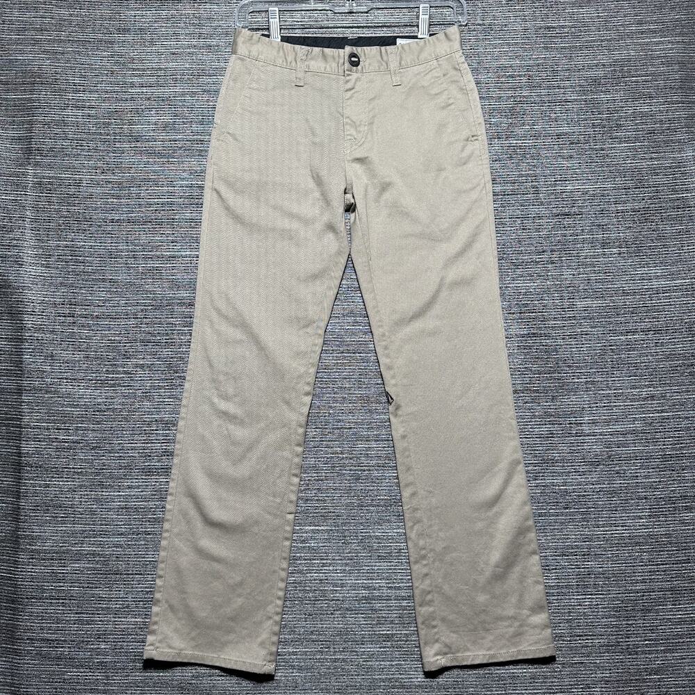 Volcom Pants Men's/Boys Size 26 Khaki Brown Chino Frickin Modern Stret Casual